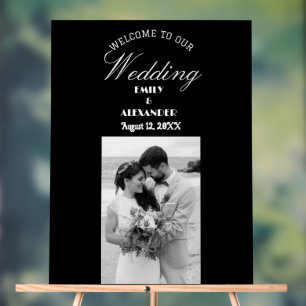 Elegant Calligraphy Wedding Photo Welcome Acrylic Sign