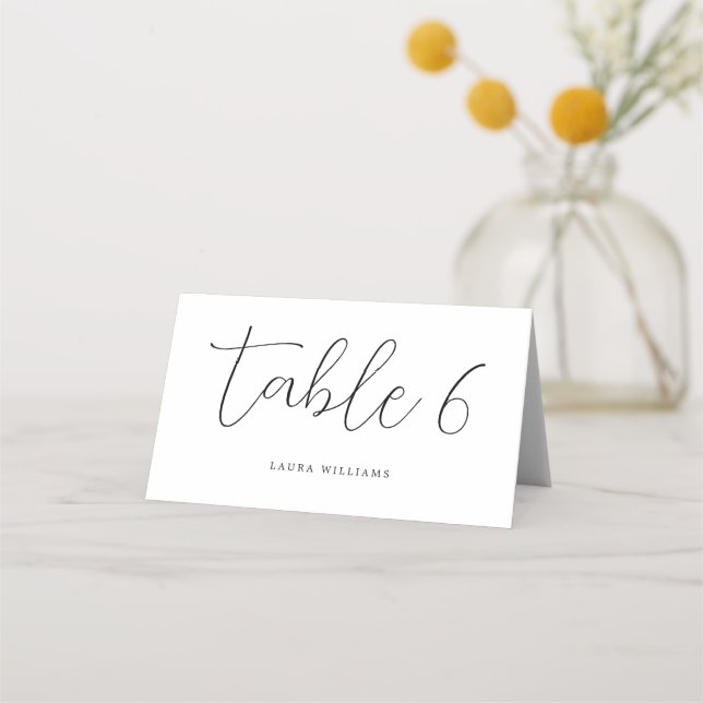 Elegant Calligraphy Wedding Place Card (Back)