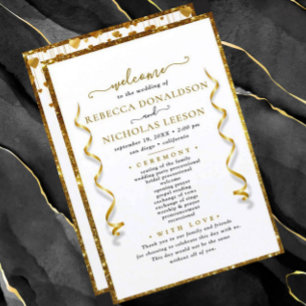 Elegant Calligraphy Wedding Program