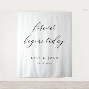 Elegant Calligraphy Wedding Quote Backdrop Banner Tapestry
