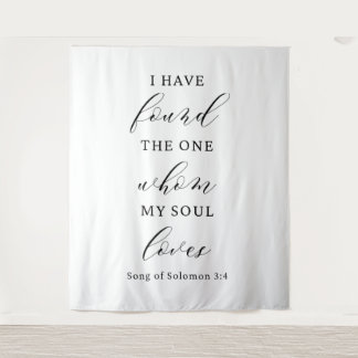 Elegant Calligraphy Wedding Quote Backdrop Banner  Tapestry