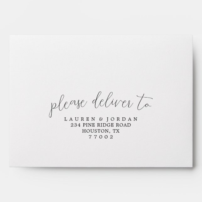 Elegant Calligraphy Wedding RSVP Address Envelope (Front)