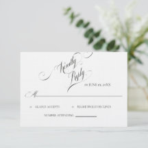 Elegant Calligraphy Wedding RSVP card