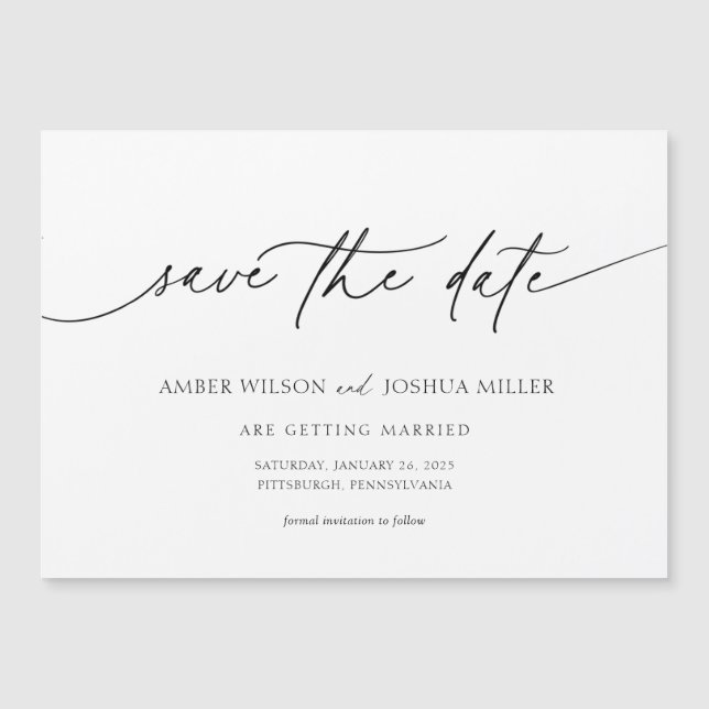 Elegant Calligraphy Wedding Save the Date (Front)