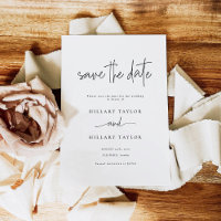 Elegant Calligraphy Wedding Save the Date