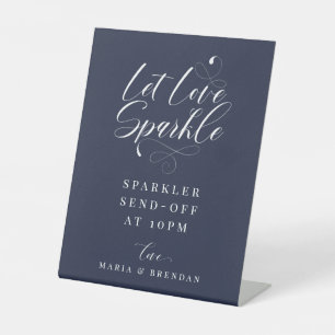 Elegant Calligraphy Wedding Sparkler Send-off Pede Pedestal Sign