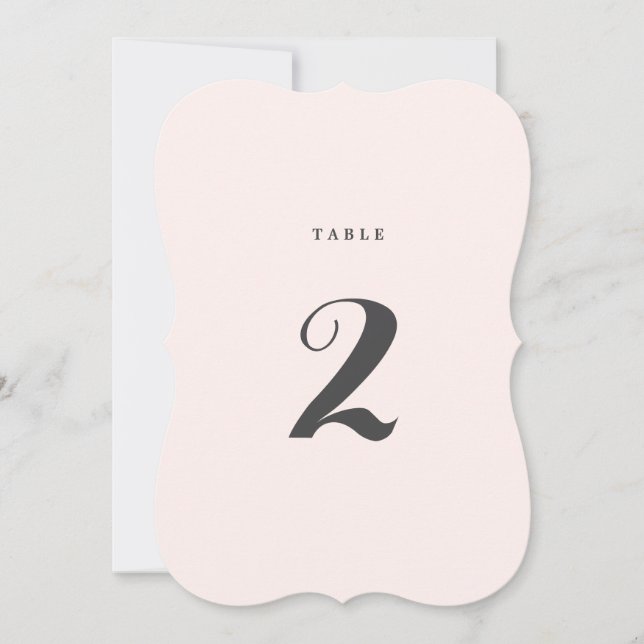 ELEGANT CALLIGRAPHY wedding table number (Front)