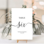 Elegant calligraphy wedding table number<br><div class="desc">simple modern elegant calligraphy design</div>
