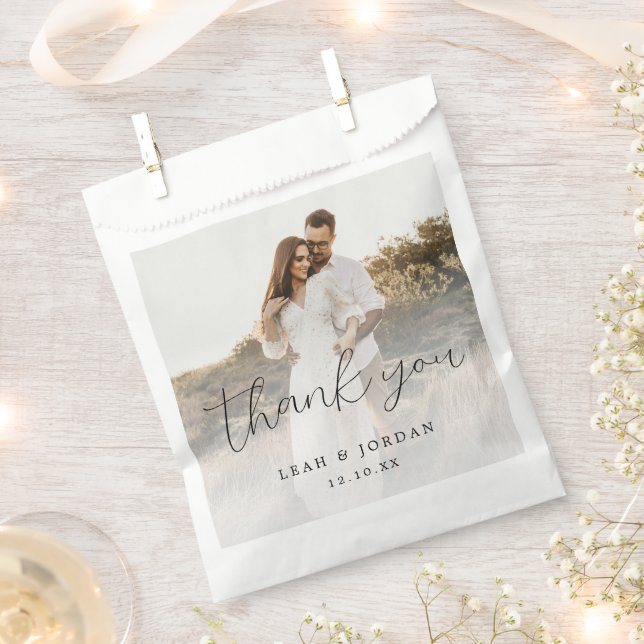 Elegant Calligraphy Wedding Thank You Favour Bags (Clipped)