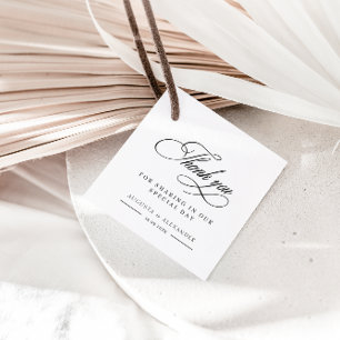 Elegant Calligraphy Wedding Thank You Favour Tags