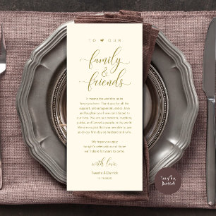 Elegant Calligraphy Wedding Thank You Table Card