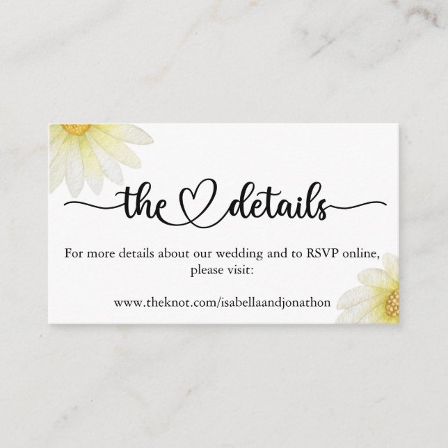 Elegant Calligraphy Wedding Website  Enclosure Car Card (Front)