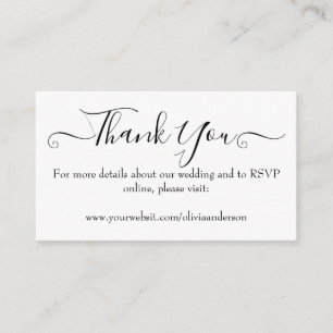 Elegant Calligraphy Wedding Website Enclosure Card