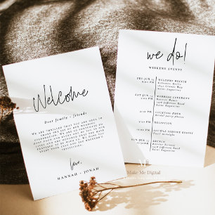 Elegant Calligraphy Wedding Welcome Bag card