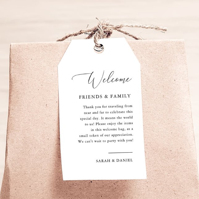 Elegant Calligraphy Wedding Welcome Bag Tags (Creator Uploaded)