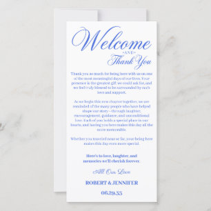 Elegant Calligraphy Wedding Welcome Thank You Note Card