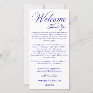 Elegant Calligraphy Wedding Welcome Thank You Note Card