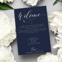 Elegant Calligraphy Welcome Wedding Itinerary