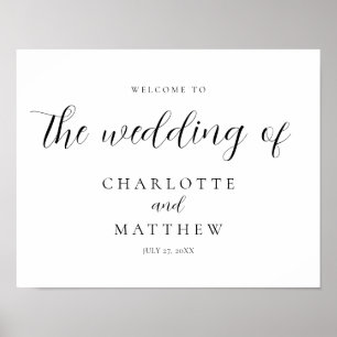 Elegant Calligraphy Welcome Wedding Poster