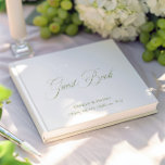 Elegant Calligraphy White & Sage Green Wedding Guest Book<br><div class="desc">This elegant hardcover wedding guestbook features timeless sage green serif typography with delicate script accents, perfect for refined garden weddings and classic outdoor celebrations. Fully customisable with your names and wedding date, this book offers a beautiful keepsake where guests can leave notes, wishes, and signatures. Coordinates seamlessly with the Iris...</div>