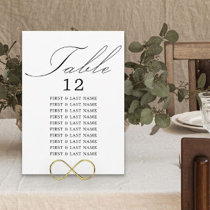 Elegant Calligraphy White Table Seating Card
