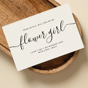 Elegant Calligraphy Will you be my Flower Girl Card