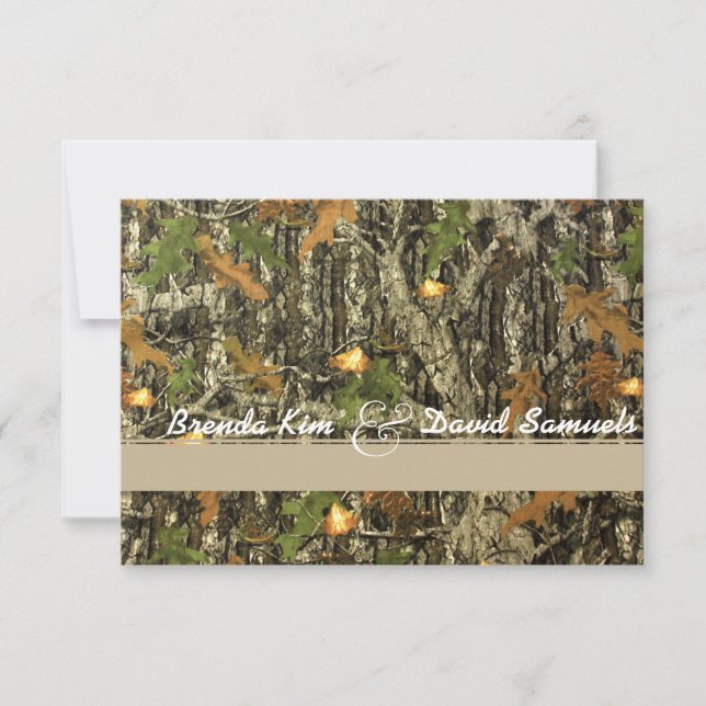 Elegant Camo Hunting Wedding Invitation (Front)