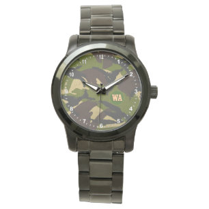 Elegant Camouflage Watch, hunter monogrammed, Army Watch