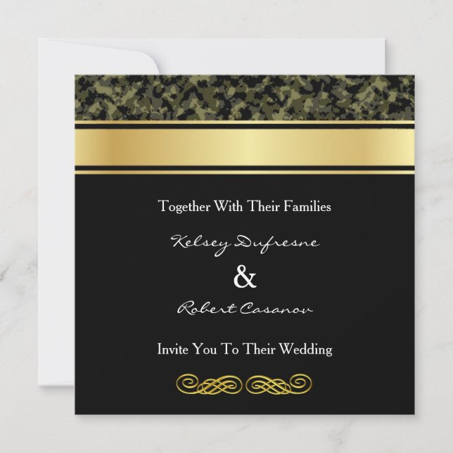 Elegant Camouflage Wedding Invitation (Front)