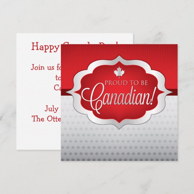 Elegant Canada Day Maple Leaf Invitation (Front/Back)