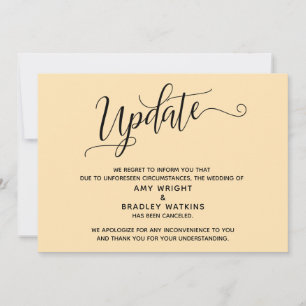 Elegant Cancelled Wedding Peach Announcement