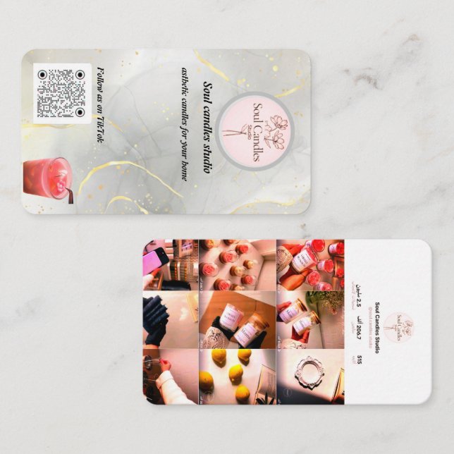 Elegant Candle Business Card | Soul Candles Studio (Front/Back)