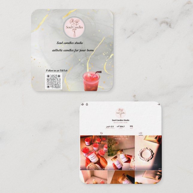 Elegant Candle Business Card | Soul Candles Studio (Front/Back)