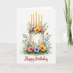 Elegant Candle Cake Birthday Card