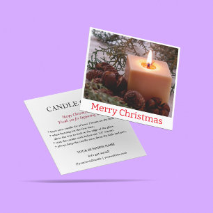 Elegant Candle Care Instructions Thank You Card 