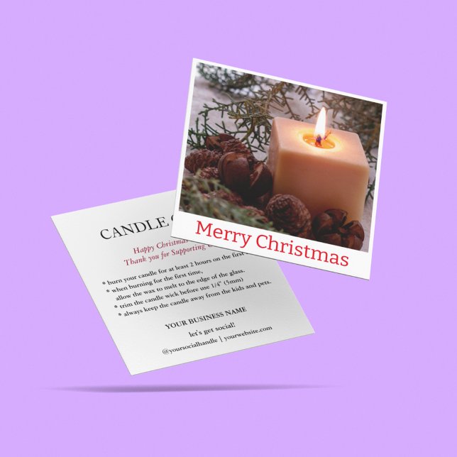 Elegant Candle Care Instructions Thank You Card  (Creator Uploaded)