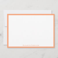 Elegant Cantaloupe Border Flat Note 