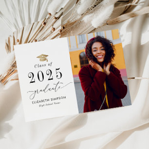 Elegant cap graduation announcement