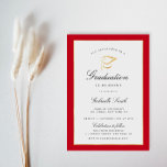 Elegant cap graduation ceremony invitation<br><div class="desc">An elegant graduation ceremony card with faux gold. The text details and image can be personalised.</div>