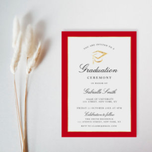 Elegant cap graduation ceremony invitation