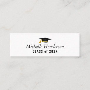 elegant cap graduation name insert card