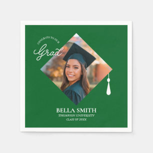 Elegant Cap Topper Custom Graduate Photo Keepsake Napkin