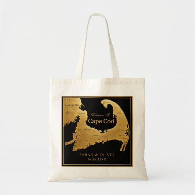 Elegant Cape Cod Wedding Welcome Tote Bag (Front)