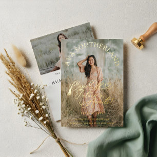 Elegant Caps Off Future Awaits! Graduation Photo