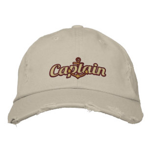 Elegant Captain Nautical Anchor Large Embroidery Embroidered Hat