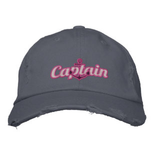 Elegant Captain Nautical Anchor Large Embroidery Embroidered Hat