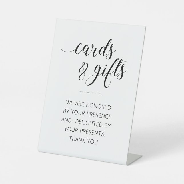 Elegant Card and Gift Table Wedding Pedestal Sign (Front)