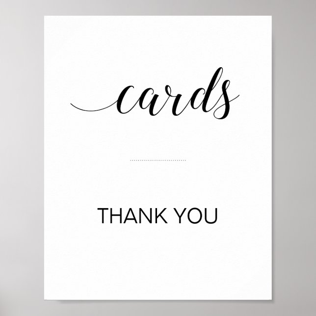 Elegant Card Drop Box Card Table Sign (Front)