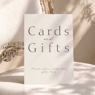 Elegant Cards and Gifts Sign, Minimalist Wedding