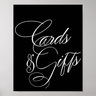 Elegant Cards and Gifts White Calligraphy   Table Poster